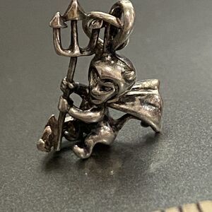 Vintage SunWest .925 Sterling Silver Devil w/ Pitchfork Charm Halloween